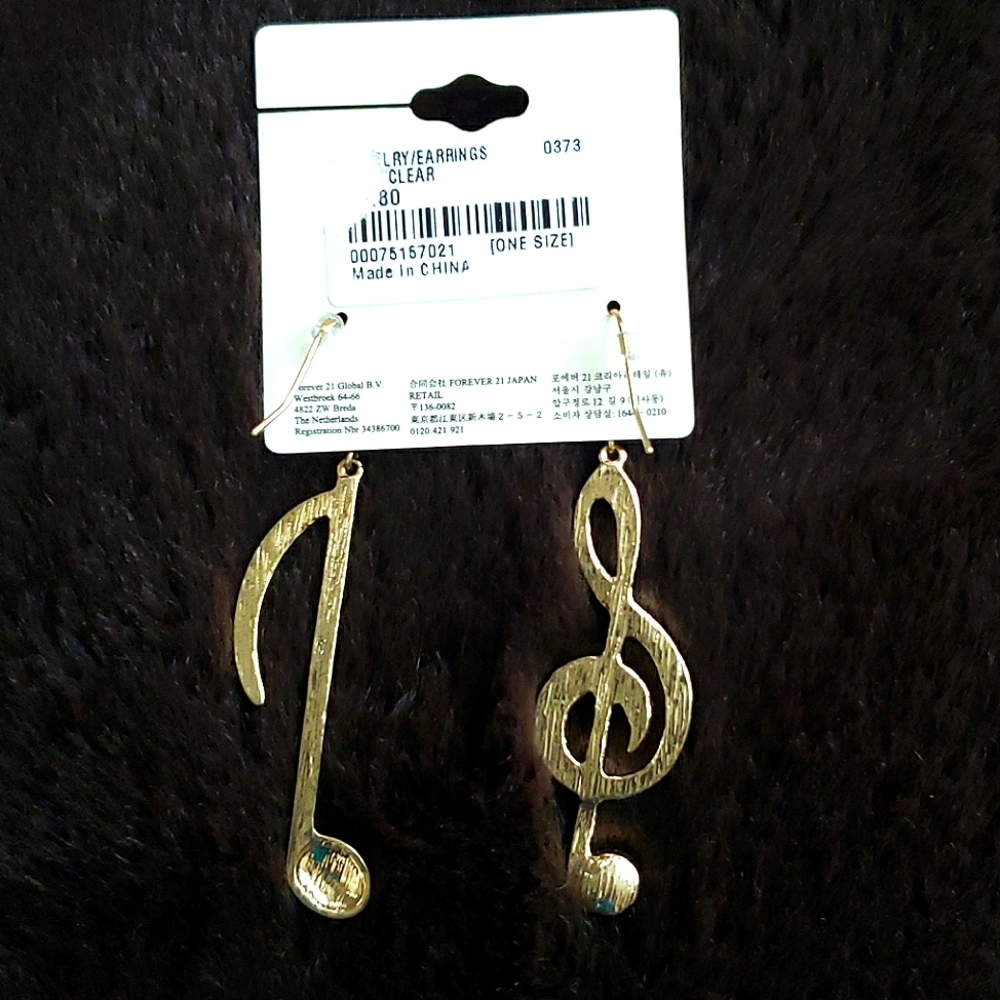 Forever 21 music note earrings - Picture 2 of 3